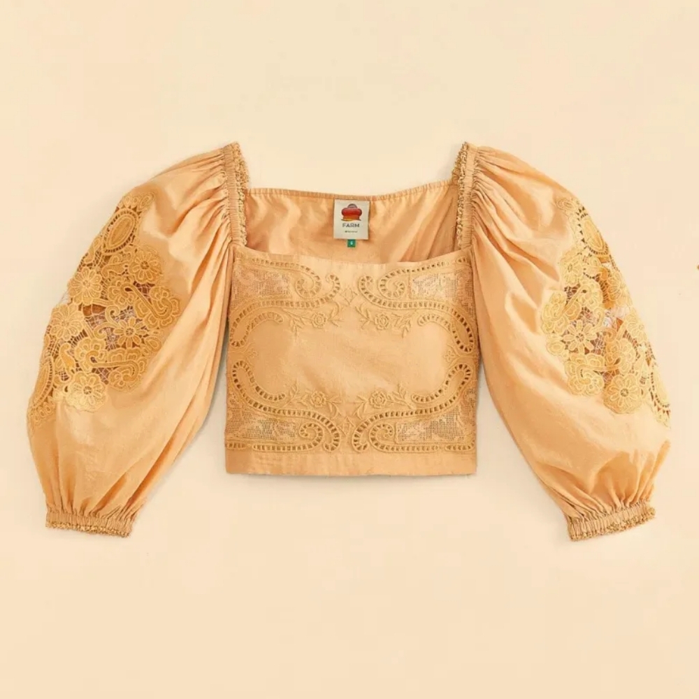 FARM Rio Peach Embroidered Blouse - Picture 3 of 11